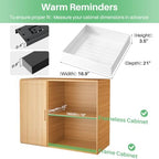 Pull out Cabinet Organizer, 21"Deep, 16.9"Wide Full-Extension Heavy Duty Slide out Drawers with Nano Adhesive, Roll Out Shelf Sliding Cabinet Storage for Kitchen, Bathroom, Pantry, Under Sink(White) - Image 2