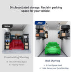 FLEXIMOUNTS 2 Pack 2x6ft Heavy Duty Garage Storage Shelving, 1600lbs, Black - Image 6
