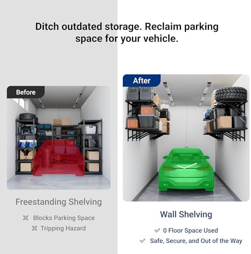 FLEXIMOUNTS 2 Pack 2x6ft Heavy Duty Garage Storage Shelving, 1600lbs, Black - Image 6