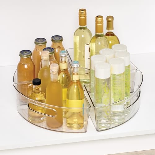 iDesign Lazy Susan 1/4 Wedge Bin with Handle, Set of 4, Clear - Image 6