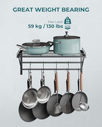 OROPY 23" Pot Rack Wall Mounted, Pot Organizer with 2 Tier Hanging Rails - Image 3