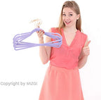MIZGI Velvet Hangers 50 Pack Non Slip Light Purple Rose Gold Hooks - Image 6
