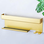 Storage Hair Dryer Holder for Curling Iron Accessories, Hair Tool Organizer Wall Mount, Curling Iron Holder, Bathroom Hair Straightener Holder Stand for Styler Attachments Organizer, Gold - Image 2