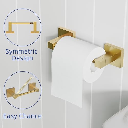 RUACQ Bathroom Accessories, 3-Piece Bathroom Hardware Set, Brushed Gold - Image 3