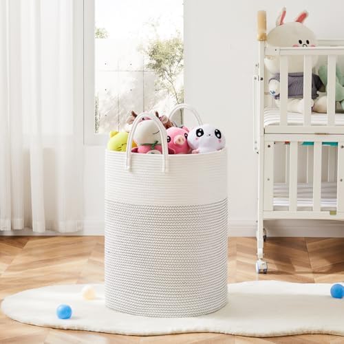 Artfeel Laundry Basket,Woven Cotton Rope Laundry Hamper,100L Versatile Storage for Dirty Clothes,Baby Toys,and Blankets in Bathroom, Nursery,and Living Room - Image 6