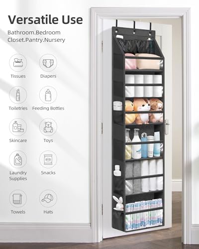 STORAGE MANIAC Over Door Organizer Hanging Shelves Large Clear Deep Pockets - Image 6
