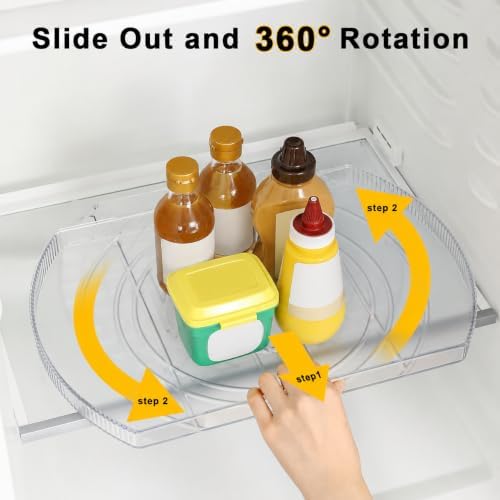 ROWNYEON Lazy Susan Turntable Organizer for Large Refrigerator, 360° Rotate Fridge Organizers and Storage, 16.54 Inches Rectangle Lazy Susan Organizer for Fridge, Cabinet, Pantry,2 - Image 4