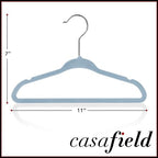 Casafield 100 Velvet Baby Hangers - 11" Size for Infant & Toddler Clothes - Light Blue - Image 5
