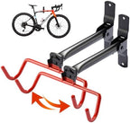 PHUNAYA Wall Mount Bike Rack,Bike Hanger Horizontal,Bicycle Holder Heavy Duty,Garage Bike Storage,Garage Organization Bicycle Hook with Rubber,Foldable and Adjustable Angle(2 pack) by PHUNAYA