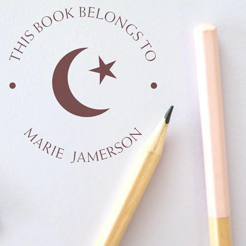Personalized Home Book Stamper - Portable Pre-Inked Custom Made Library Stamp with Inspiring Star Crescent Design - Ideal Islamic Gift for Muslim Business Owners -Easy to Use for Personal Libraries - Image 6