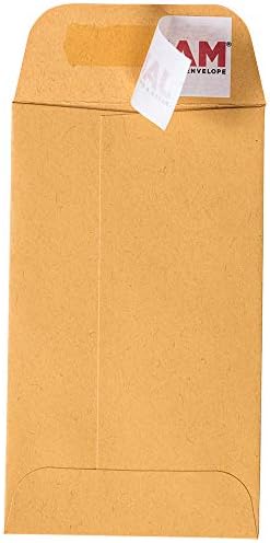 JAM PAPER #3 Coin Business Commercial Envelopes with Peel and Seal Closure - 2 1/2 x 4 1/4 - Brown Kraft Manila - Bulk 250/Box - Image 3