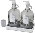 Laundry Detergent Dispenser Set, Clear & White, 128 Fluid oz, 4Pc by Unknown