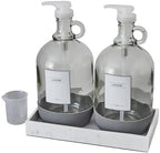 Laundry Detergent Dispenser Set, Clear & White, 128 Fluid oz, 4Pc by Unknown