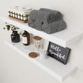 Solid Wood Floating Shelves for Wall 30 Inches Long, White Wooden Shelf by BAOBABWORKSHOP