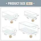 Heyuzb 16 PACK Freezer Organizer Bins Fridge Organizers and Storage Stackable Refrigerator Organizers Bins with Side Handles Clear Storage Bins for Pantry, Under Sink, Kitchen Cabinet - Image 3
