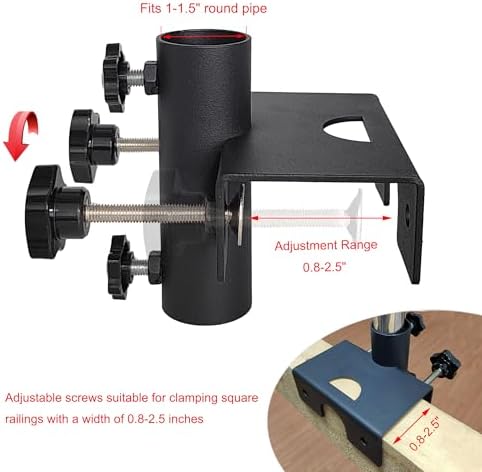 Heavy Duty Parasol Holder Patio Umbrella Stand Mount Umbrella Stand Bench Buddy Umbrella Holder Fixed Clip Umbrella Clamp for Deck,Chair,Desk,Dock,Beach Courtyard Balcony,Boats,Tailgates - Image 3