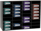 Desktop File Holder,Office Mailbox,Literature Organizer,Paper Organizer,Mail Sorter Organizer,Vertical Desktop Sorter,Black 36 Compartments Rectangular,for Classrooms,Families,Schools,Study Rooms by WaShaRoom