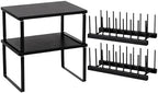 4 Pcs Kitchen Organizer Accessories Set for Cabinet, Black, 11.8 x 7.9'' by Marsui