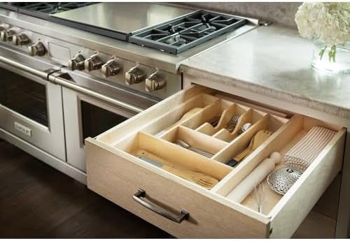 Rev-A-Shelf Trim-to-Custom-Fit Wooden Silverware Drawer Divider Organizer - Image 2