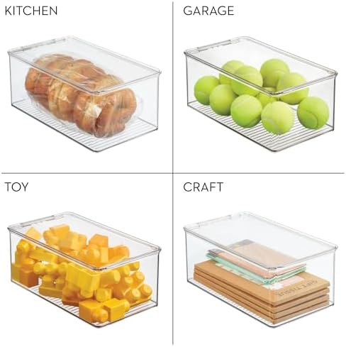 iDesign Stackable Shoe Box with Hinged-Lid, Set of 4, Clear - Image 7