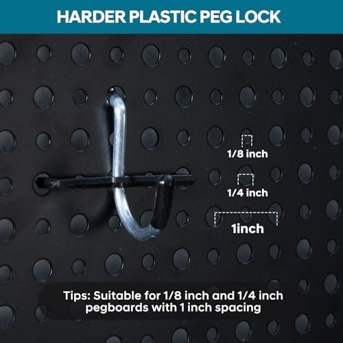 246PCS Pegboard Accessories Organizer Kit,Includes Pegboard Hooks,Bins,Baskets,Paper Towel Holder;Suitable for 1/8 and 1/4 Pegboard,Can be Used for Hanging Tools,Garage Storage,etc. (Black) - Image 4