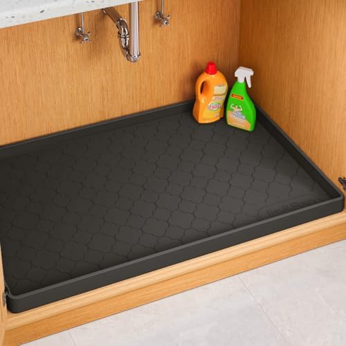 Jin&Bao Under Sink Mat 25" x 19" Waterproof Silicone Cabinet Kitchen Liner by Jin%26Bao