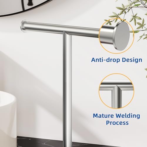 RUACQ T-Shape Hand Towel Holder Stand, 12inch, Brushed Nickel, 2 Pack - Image 6