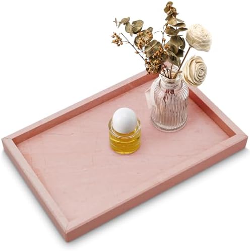 Real Natural Marble Tray for Bathroom, Vanity, Kitchen Counter & Desktop by Zilukar