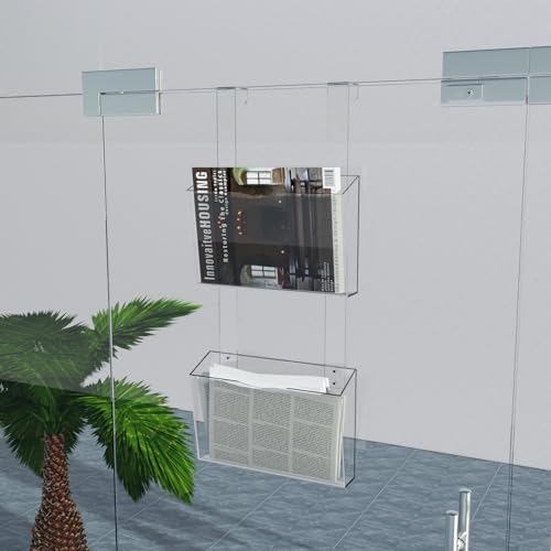 2 Tier Clear Acrylic Wall Hanging File Organizer Over the Door File Holder - Image 7
