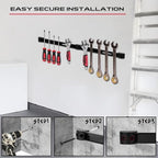 SEDY Magnetic Tool Holder Storage Organizer: 7-Piece Garage Wall Mount Rack Organization Strip Power Magnet Organizers Mounted Workbench Board Slatwall Van Hanger - Image 4