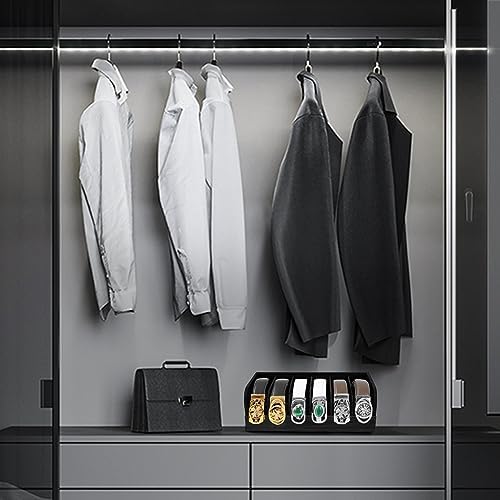 GTI Belt Organizer, 6 Compartments Belt Organizer for Closet and Drawer, Bamboo Display Case for Tie and Belt, Belt Storage Organizer for Men Women (Black) - Image 5