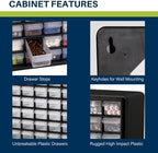 Akro-Mils 64-Drawer Plastic Drawer Storage Cabinet for Garage Organization, Bead Organizer, Building Bricks Storage, Teacher Toolbox, Makeup Organizer, 20-Inch W x 6-Inch D x 16-Inch H, 10164 White - Image 3