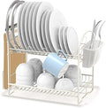 Simple Houseware 2-Tier Dish Rack with Drainboard, White by SimpleHouseware
