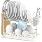 Simple Houseware 2-Tier Dish Rack with Drainboard, White by SimpleHouseware
