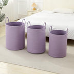 Laundry Basket Hamper Tall Rope Storage Woven for Blanket toys Dirty Clothes in Living Room Bathroom Bedroom (Purple, 80L/21.3Gal) - Image 4