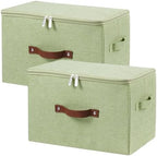 2PCS Storage Bins with Zipper Lids Decorative Lidded Basket Box by VinneGenzz