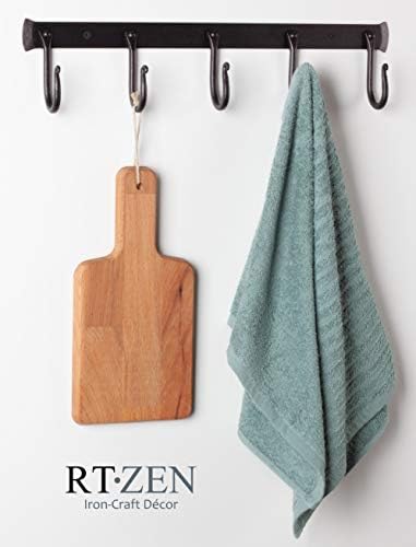 RTZEN Classic Farmhouse Wall Mount Multi-Use Wrought Iron Hook Set (5 Pack) - Image 6