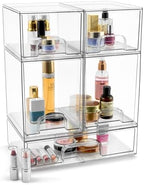 Sorbus Clear Stackable Storage Drawers (5 Pack, Complete Set) - Image 7