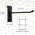 40pcs 4 inch Matte Black Gridwall Hooks for 3 x 3 Inch Grid Panels - Image 2