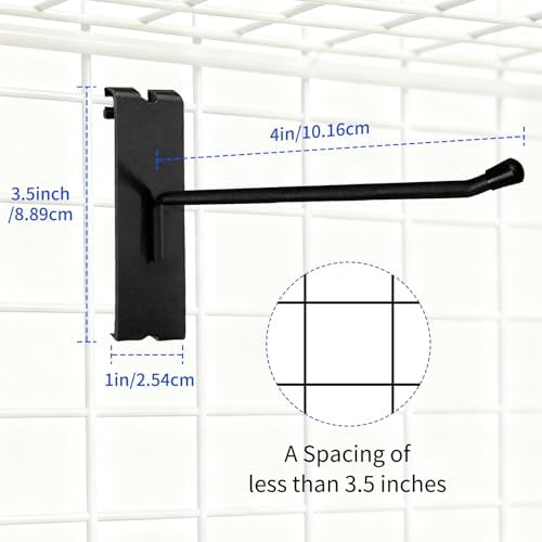 40pcs 4 inch Matte Black Gridwall Hooks for 3 x 3 Inch Grid Panels - Image 2