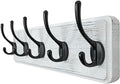 WEBI Coat Rack Wall Mount,Coat Hanger Wall,16" Hole to Hole,Coat Hooks Wall Mounted,Hook Rack Rail,5 Hooks for Hanging Coats,Hats,Jacket,Clothes,Entryway,Black/White by WEBI