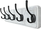 WEBI Coat Rack Wall Mount,Coat Hanger Wall,16" Hole to Hole,Coat Hooks Wall Mounted,Hook Rack Rail,5 Hooks for Hanging Coats,Hats,Jacket,Clothes,Entryway,Black/White by WEBI