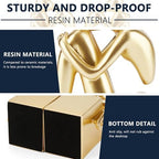 Gold Book Ends Bookends Girl Thinker Design,Bookshelf Accessories,Non-Skid Heavy Duty Resin Book Stopper for Books,Great Gifts for Book Lover,Modern Bookends for Shelves,Resin,1Pair/2Piece - Image 3