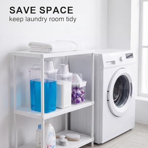 Laundry Detergent Dispenser 3 Pack 37oz 61oz 78oz Fabric Softener Dispenser Liquid Laundry Detergent Container for Scent Beads Bleach Powder Storage and Organization - Image 6