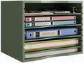 Bamjoy Bamboo 5 Tier Desktop Organizer, Paper Organizer Mail Sorter, File Holder Letter Document Storage with Adjustable Shelves for School Home Office, Forest Green by Bamjoy