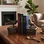 Dosker Bird Decorative Book Ends for Shelves (Retro Bronze) - Image 2