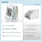 SANRUI 3 Slots Acrylic Magazine Holder, Desktop File Sorter Organizer Rack Bookshelf, Workspace Sorters Office Desk Accessories Organization Storage Stand, Clear - Image 3