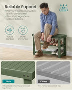 SONGMICS Shoe Rack Bench, 3-Tier Bamboo Entryway Bench, 27.6 Inches Width - Image 4