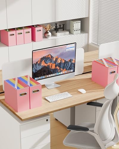 Oterri Portable Collapsible Cardboard File Box with Handle for Letter-Size - Image 3