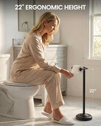 Matte Black Toilet Paper Holder Stand Freestanding, Weighted Base, 22 in - Image 6